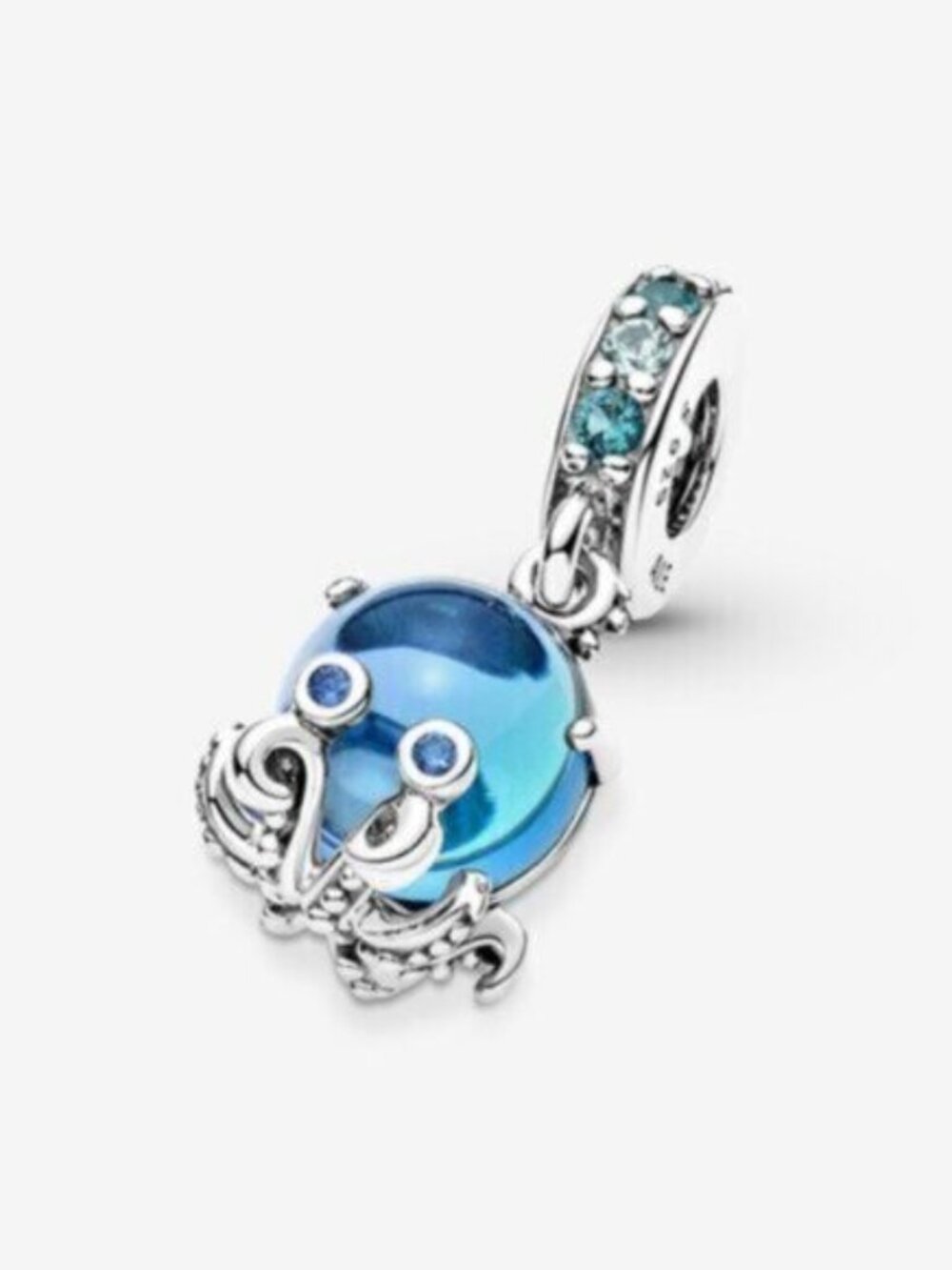 Pandora Blue Octopus Dangle Charm with Aqua Stones